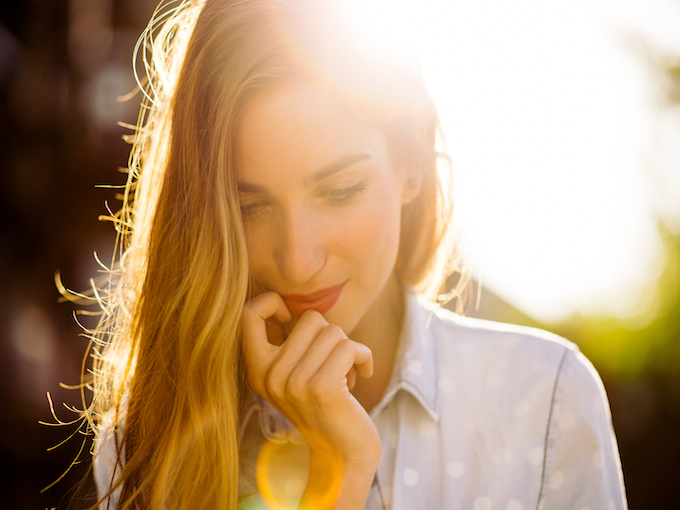Charming girl smiling
